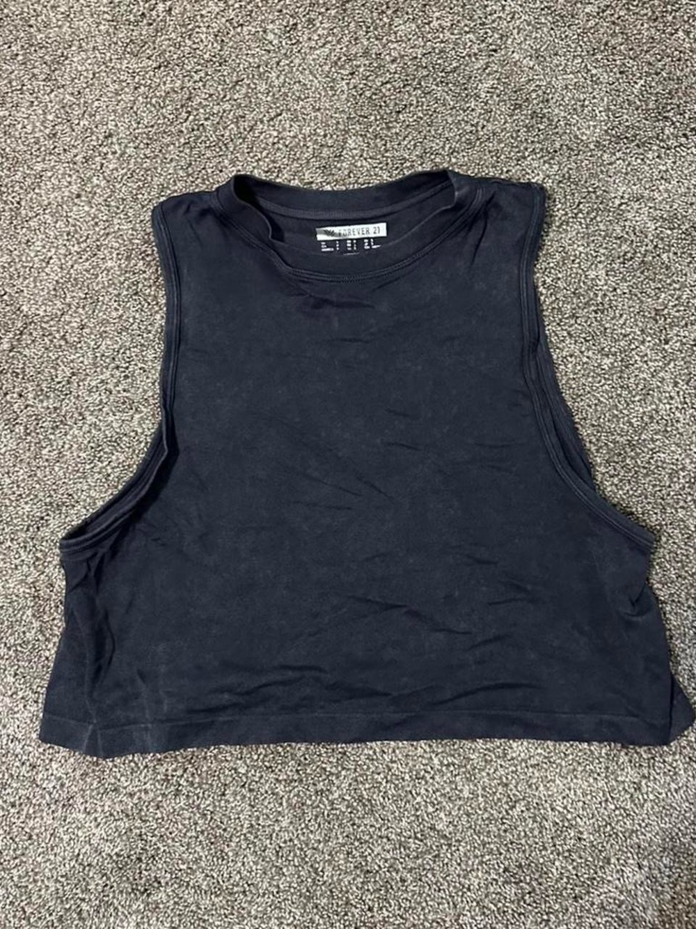 Forever 21 Black Cropped Muscle Tank